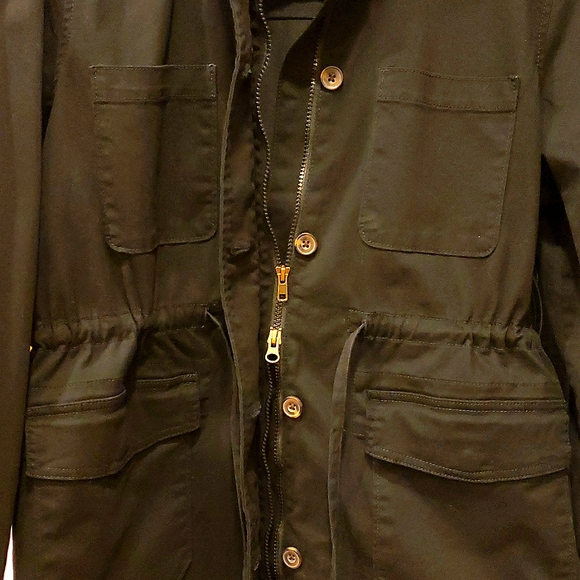 Black Denim Cargo Jacket Sz L - Picture 4 of 7